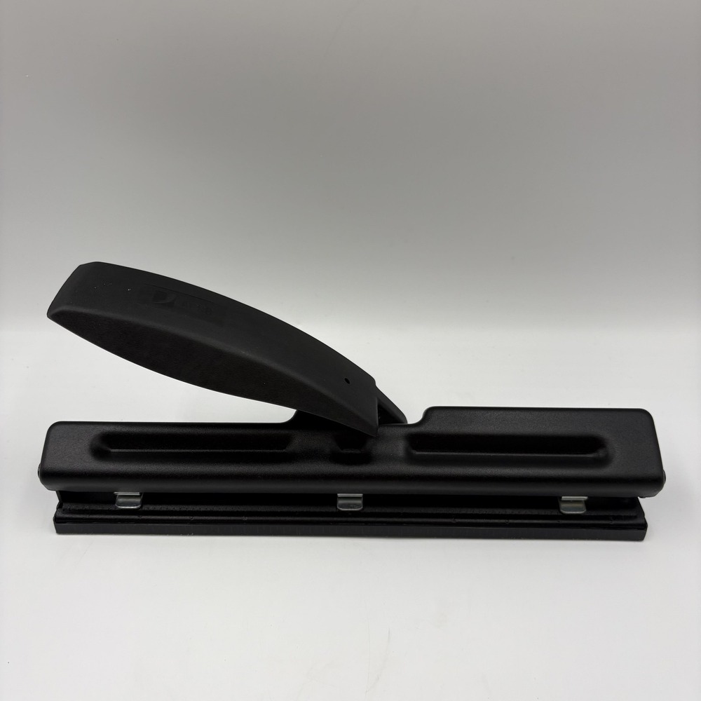ACCO Adjustable Multi-Hole Paper‎ Punch Black Metal Desktop Long Reach Office